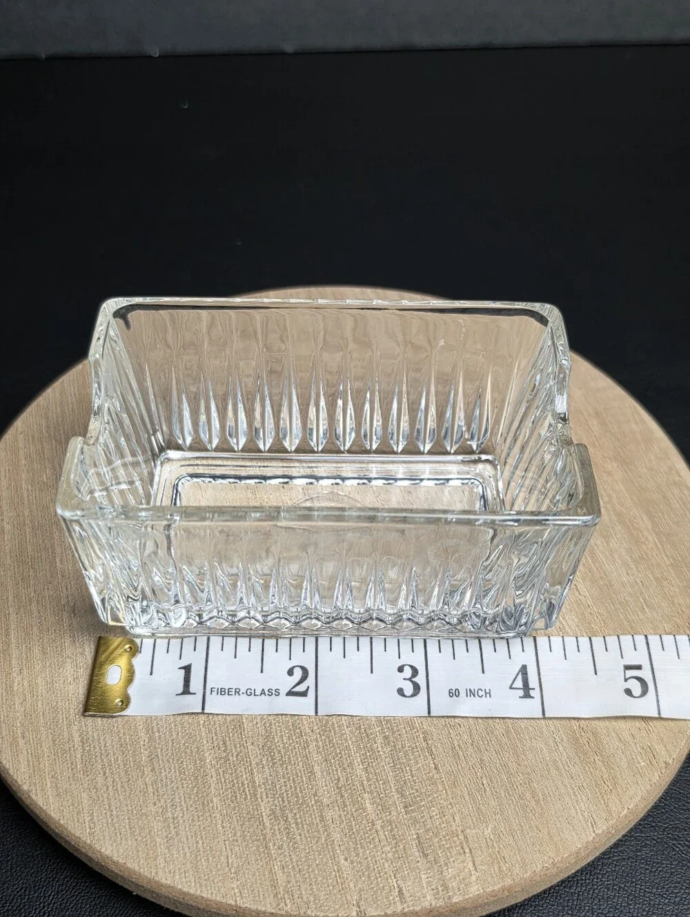 Libbey Sugar Sweetner Creamer Packet Holder Ribbed Glass 4